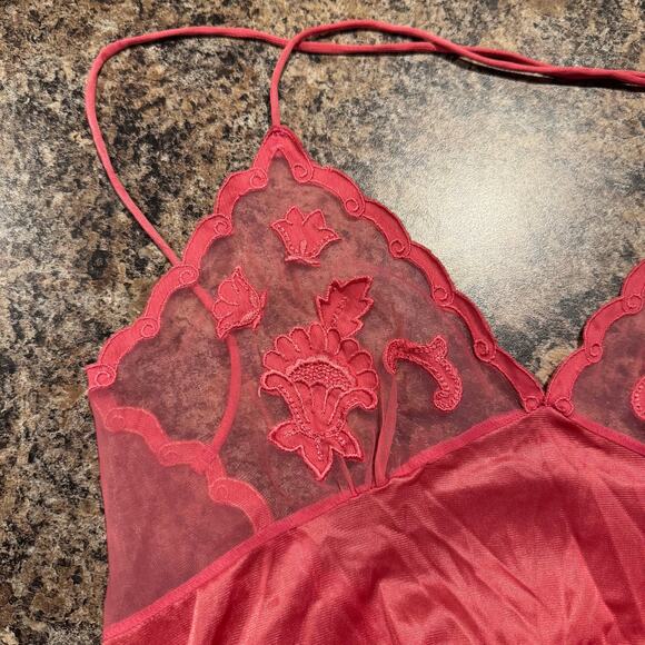 Vintage Robe Nightgown Slip Dress Coquette Romantic Balletcore Lace Pink Size PM - Picture 7 of 16